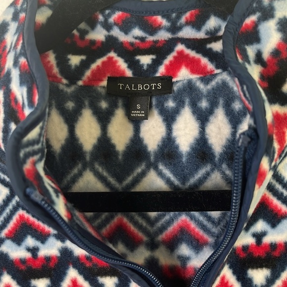 Talbots Fair Isle Fleece Jacket Size Small - Zip Up, Excellent Condition - Picture 4 of 9